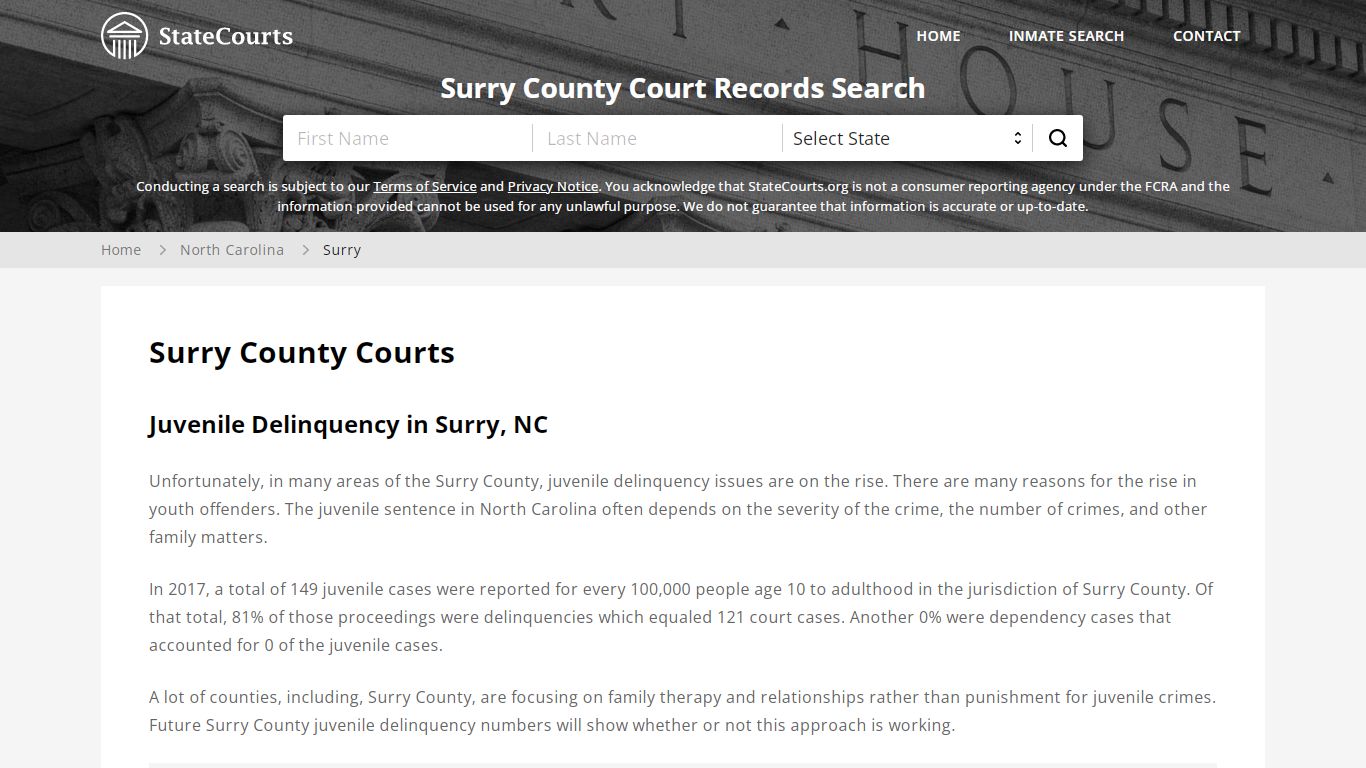 Surry County, NC Courts - Records & Cases - StateCourts